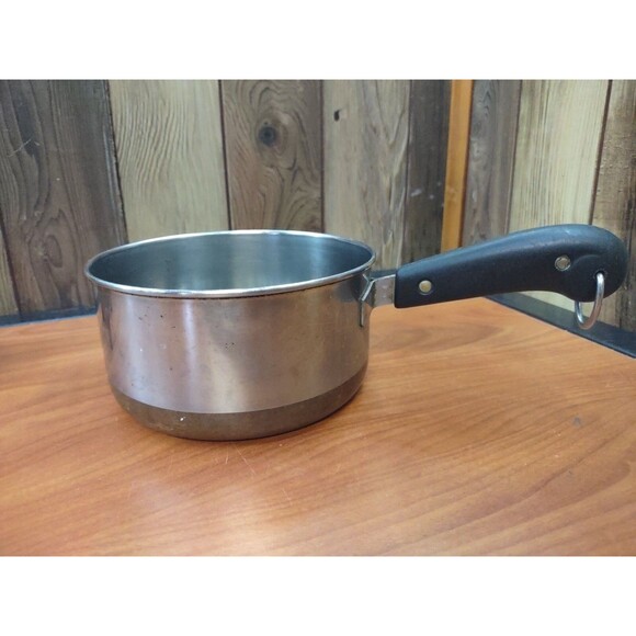 Vintage REVERE WARE 1801 Saucepan 1 1/2 Qt. Copper Bottom Stainless - Picture 2 of 7